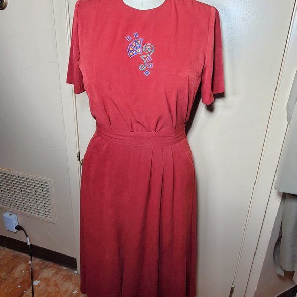 Vintage 80's City Girl Petites 3-Piece Embroidered Skirt Suit  - Size Large - Picture 14 of 15